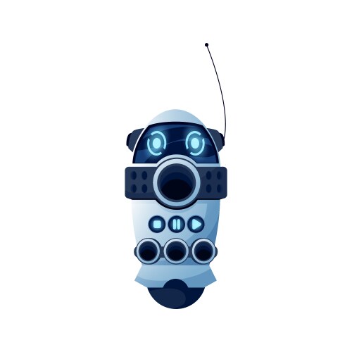 robot automation with stop record and play button vector image