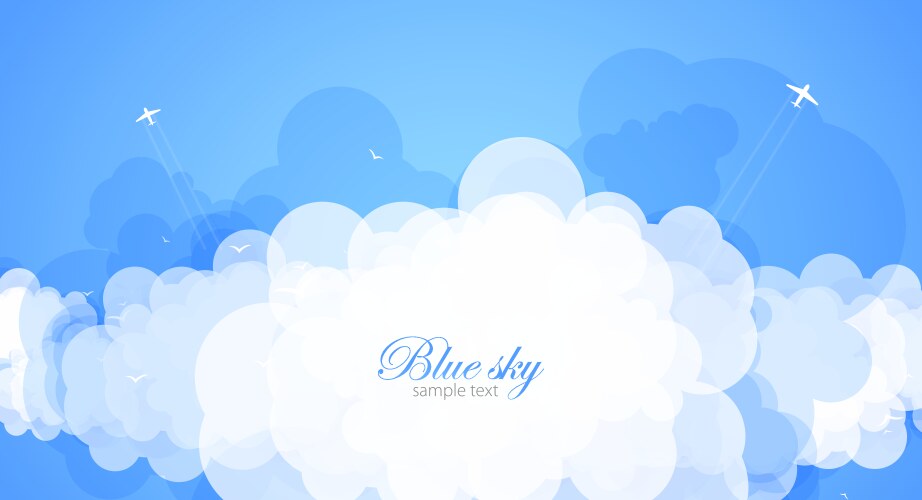 blue sky with clouds vector