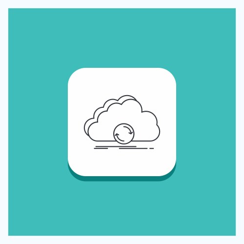 Round button for cloud syncing sync data vector image