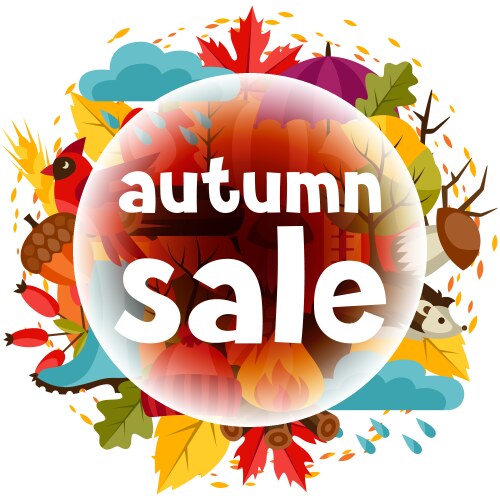 Background design with autumn icons and objects vektorbild