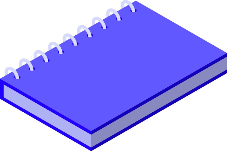 Blue notebook is lying open with blank pages vector image
