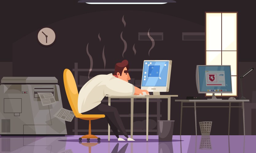 professional burnout design vector image