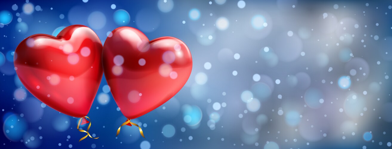 Abstract bokeh background with hearts vector image