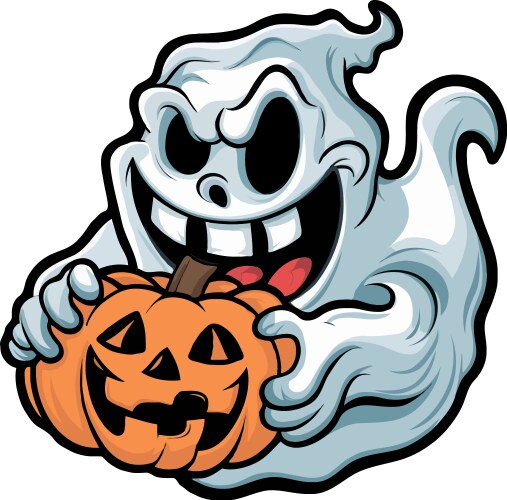 Cute and creepy ghost Royalty Free Vector Image