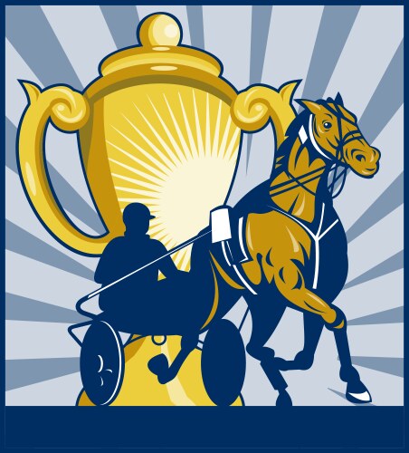 Harness Racing with Championship Cup Vector Image