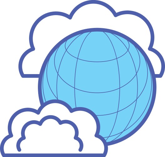 Sphere browser technology with clouds computing vector image