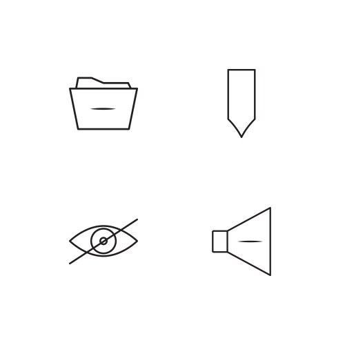 User interface linear icons set simple outline vector image