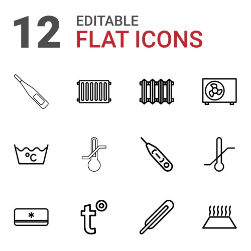 Laundry temperature icons set Royalty Free Vector Image