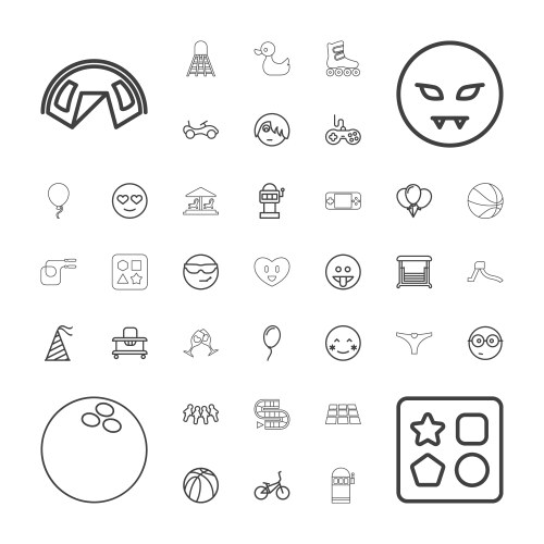 33 fun icons (36900864) – Free Vector | VectorStock