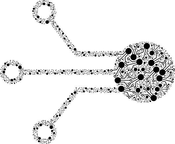 Sensor connection fractal icon mosaic of self vector image