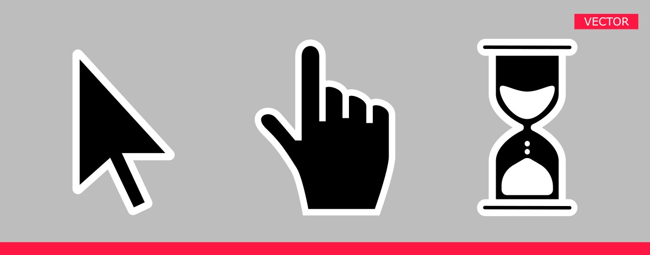 White hourglass loading clock pointer hand vector image