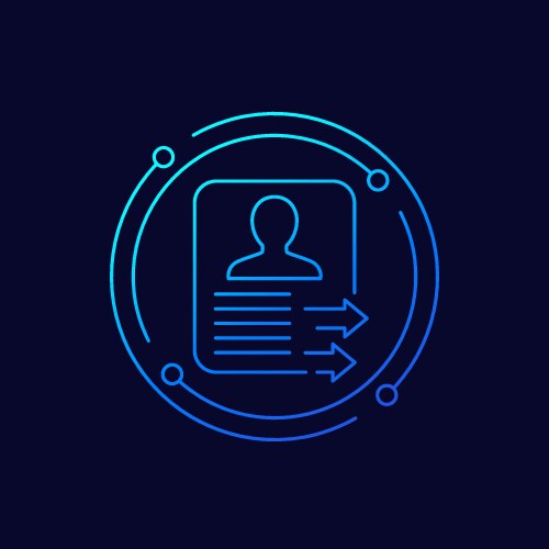 Export profile personal data icon linear design vector image
