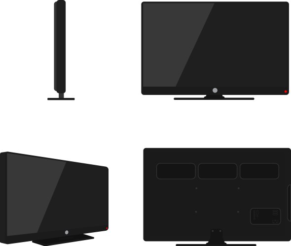 Realistic tv screen icon in flat style monitor Vector Image