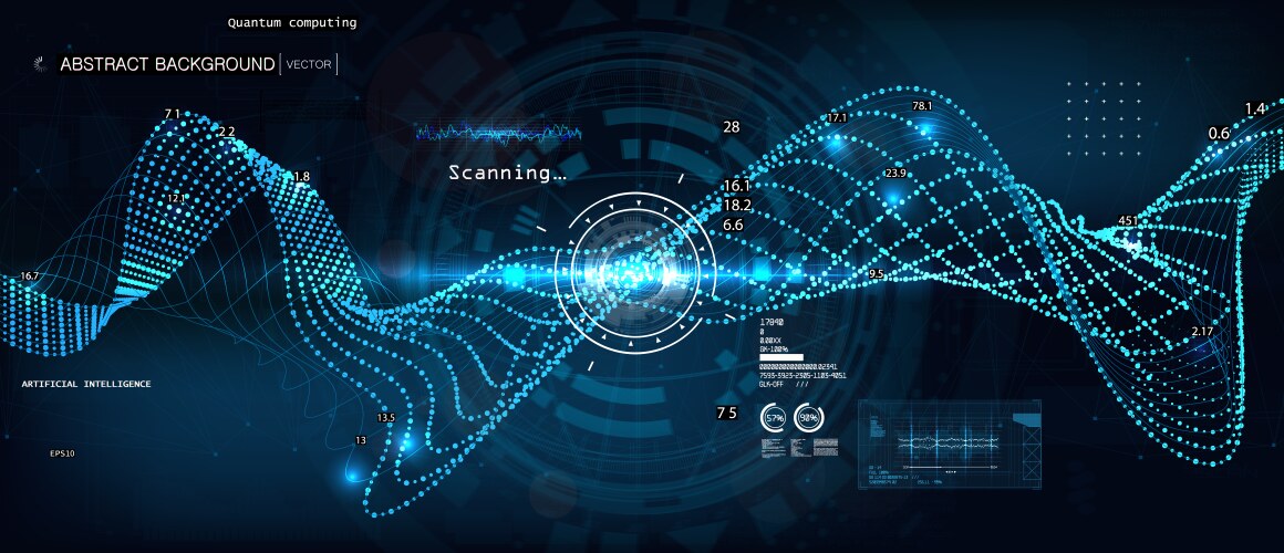 Quantum Computing & Big Data vector image