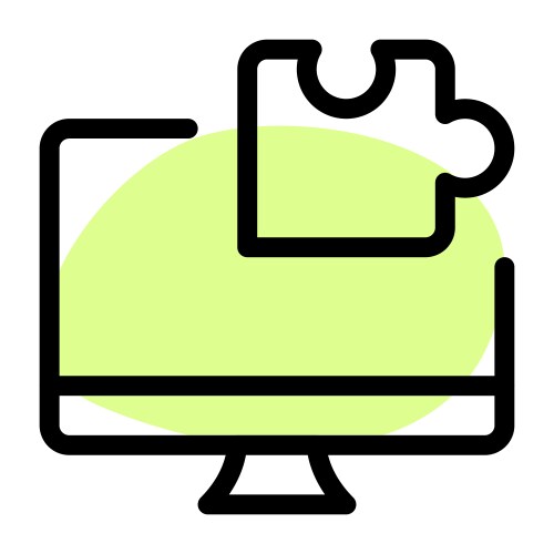 Digital puzzle brain game installed in desktop vector image