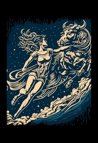 Queen above the clouds mythology Vector Image