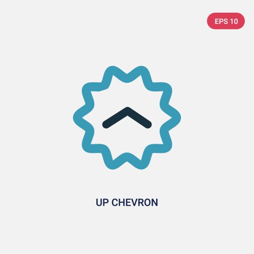 Two color up chevron icon from user interface vector image