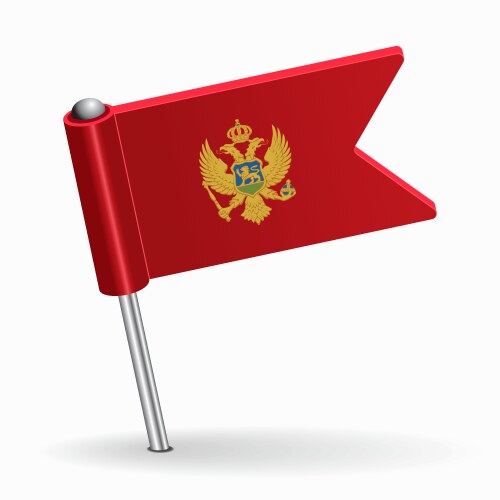 Montenegro Flag Map Pointer vector image