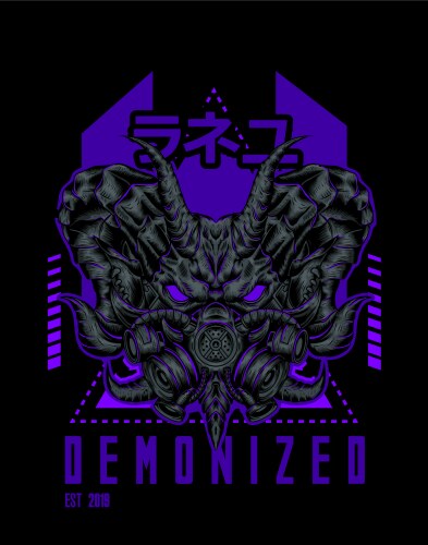 Demon Mask - Satanic Horror Vector Image