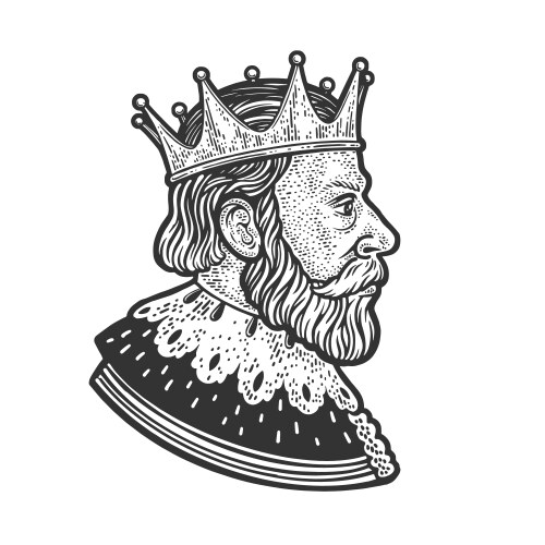 portrait of king sketch vector image vector image