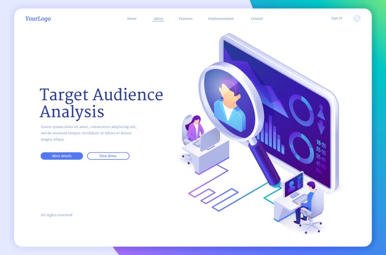 target audience analysis banner vector image