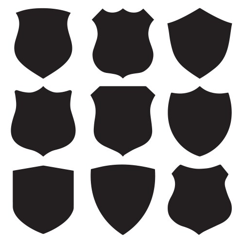 Black and white shield silhouette Royalty Free Vector Image