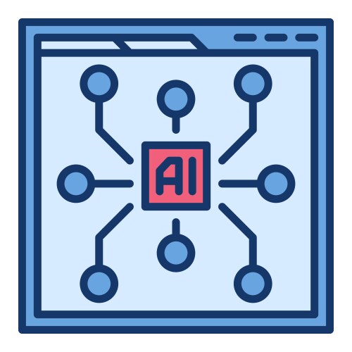 Browser with ai artificial intelligence web site vector image