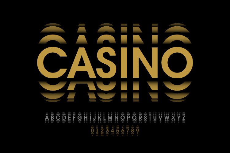 Gambling roulette style font design alphabet vector image