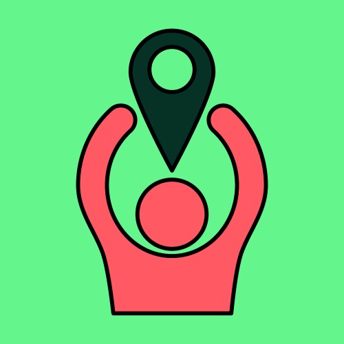 Navigation geolocation icon in flat design vector image