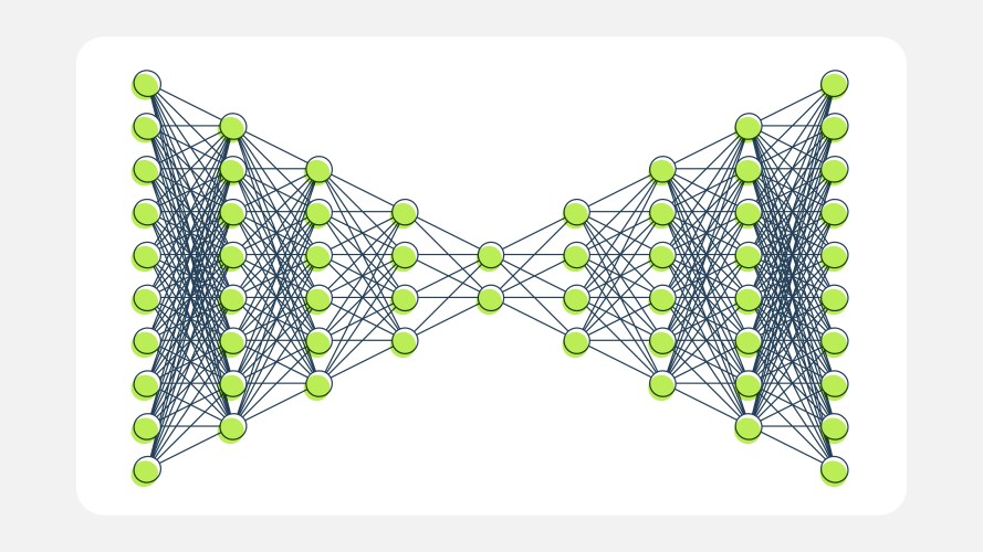 Symmetrical autoencoder network diagram vektorbild