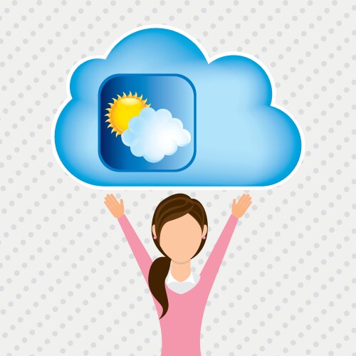 Cloud computing design vector image