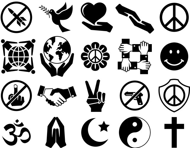 Peace symbol icon set vector image