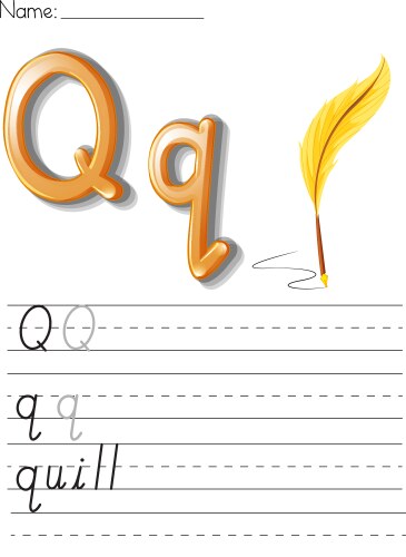 Alphabet Practice Worksheet Vector Image