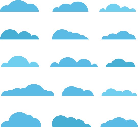 Different abstract clouds collection design vector image