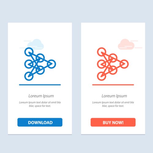 Learning deep algorithm data blue and red vector image