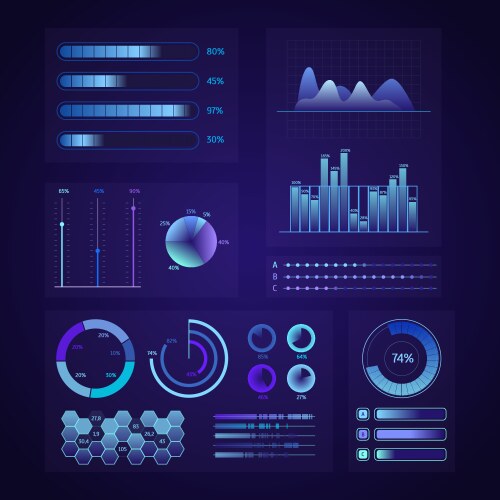 Technology graphics elements set for web and app vector image