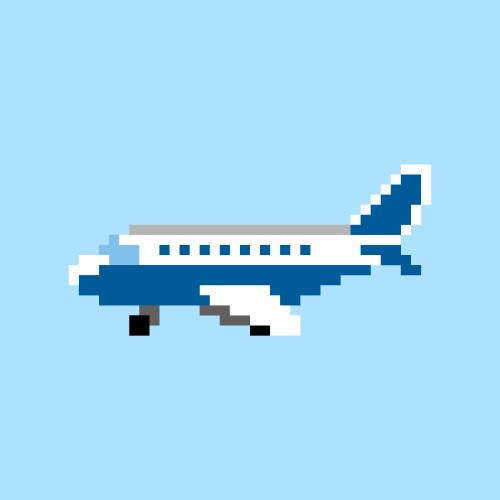 airplane pixels for 8 bit game assets cross vector image