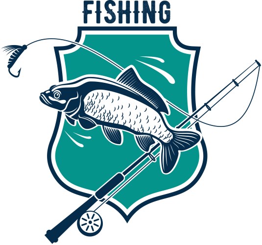 Carp Fishing Icon Vector Image