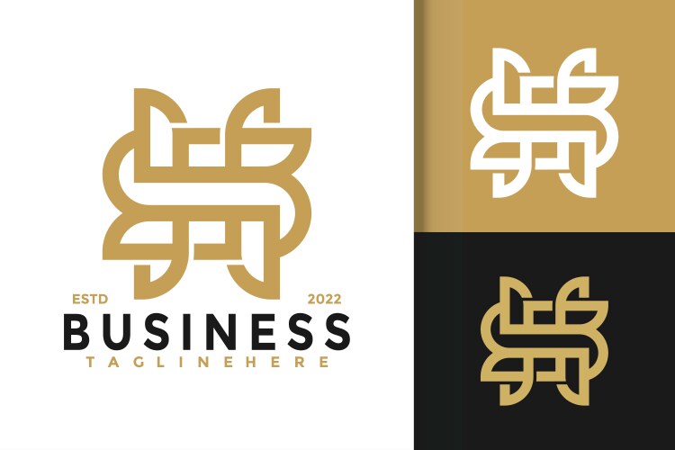 Letter hs or sh elegant modern logo design Vector Image