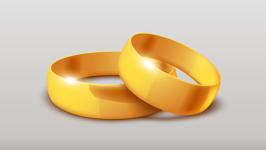 Gold wedding rings Royalty Free Vector Image - VectorStock