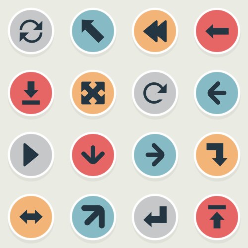 Set of simple pointer icons vector image