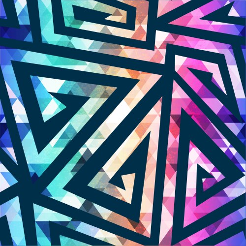 Bright maze geometric seamless pattern Royalty Free Vector