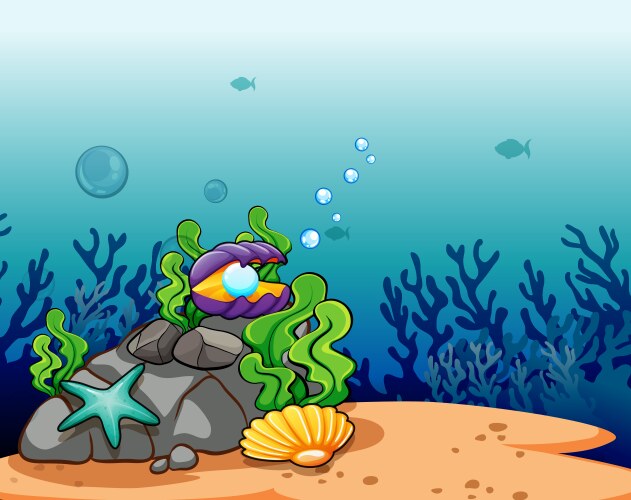 Calm Pond Scene Royalty Free Vector Image Vectorstock