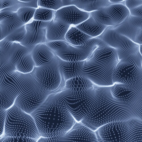 Array with dynamic particles 3d futuristic vector image