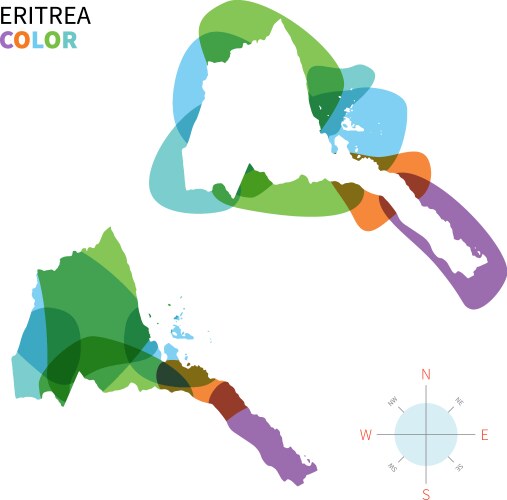 Abstract Color Map of Eritrea vektorbild