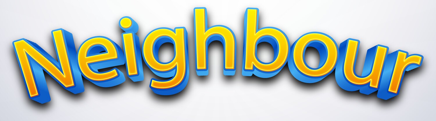 Neighbour text effect script style vector image