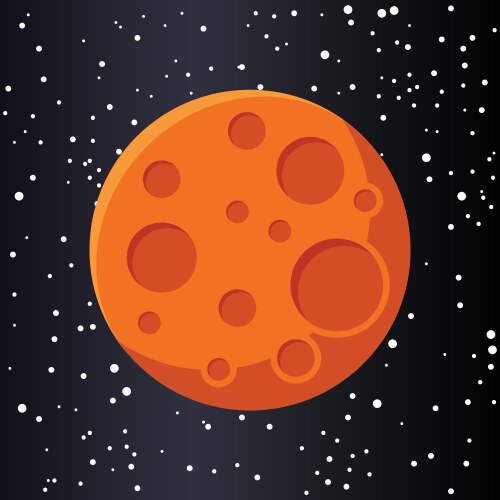 red planet mars in space vector image