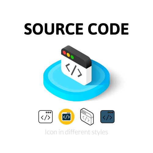 Source Code Icons - Diverse Styles vektorbild