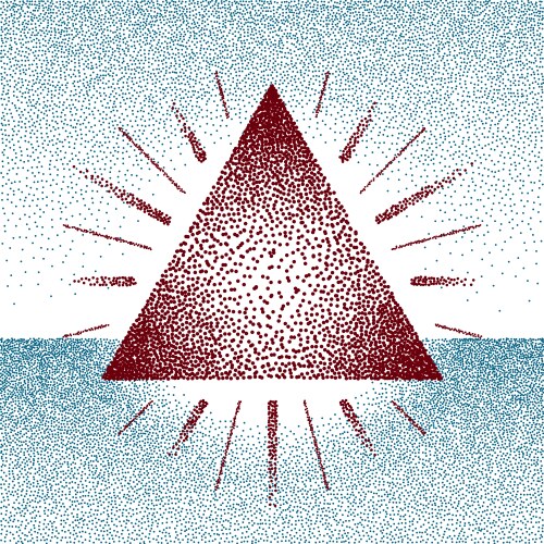Dotwork raster triangle with rays Vector Image