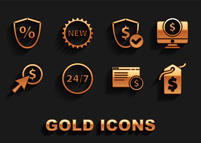 Set clock 24 hours computer monitor with dollar vector image